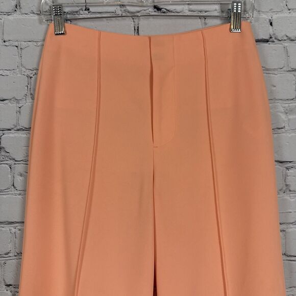 Alice + Olivia Dylan Wide Leg High Waisted Cropped Pants in Light Peach Womens 2 - Picture 6 of 10